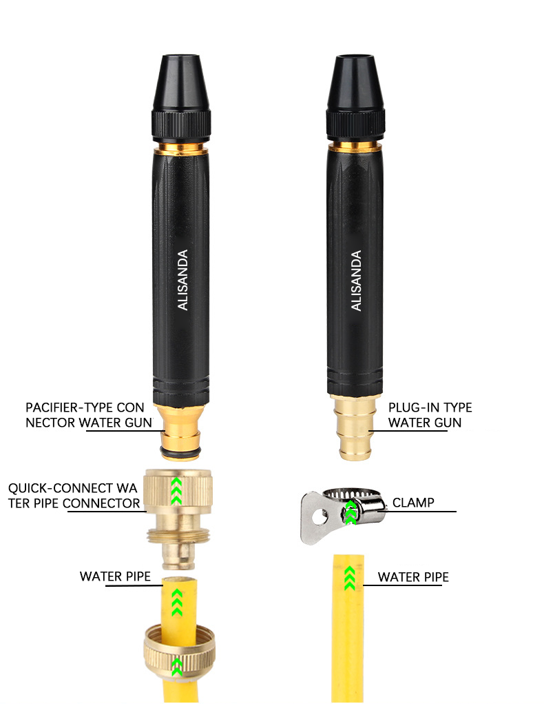 Alisanta Copper Plated Alloy 75g Black Diamond Direct Injection High Pressure sprinkler, Garden Watering, Car Wash